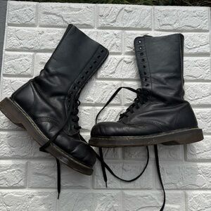 Vintage dr. martens original boots 14 eyelets tall steel toe